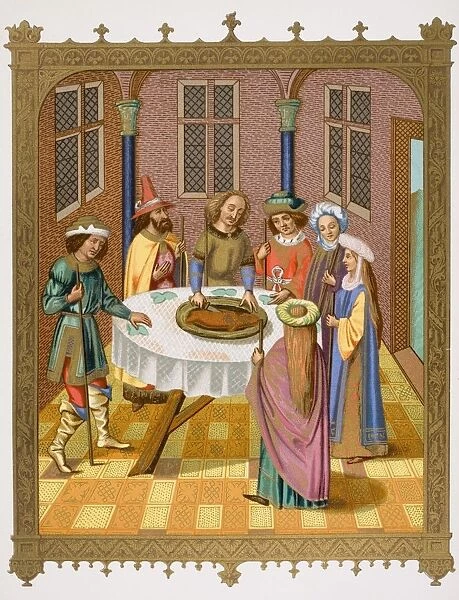 The Jews Passover. Facsimile Of A Miniature From A Missel Of The Fifteenth Century Ornamented With Painting Of The School Of Ven Eyck