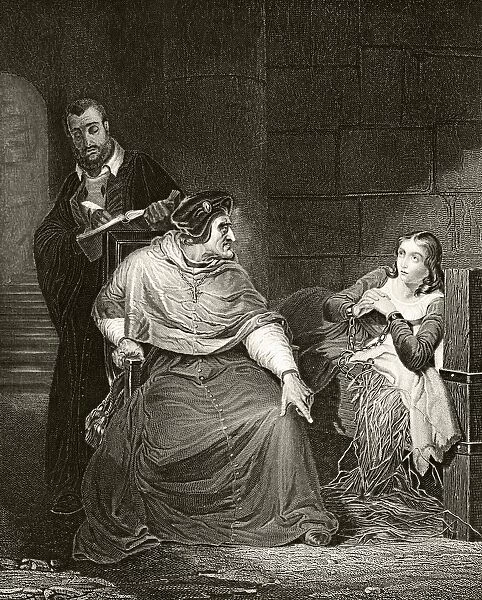 Joan Of Arc 1412 To 1431 Being Interrogated In Her Cell By The Cardinal Of Winchester After The Painting By Paul Delaroche From The National And Domestic History Of England By William Aubrey Published London Circa 1890