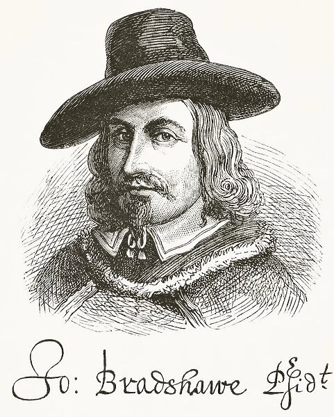 John Bradshaw 1602 To 1659. Judge At Trial Of King Charles I. From The National And Domestic History Of England By William Aubrey Published London Circa 1890