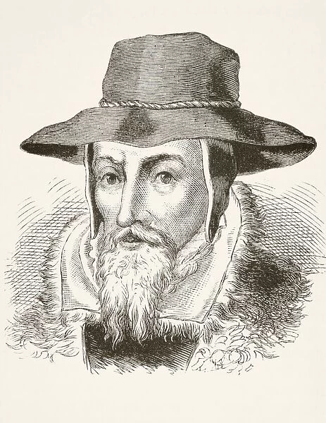 John Foxe 1517 To 1587. English Author Of Foxes Book Of Martyrs From The National And Domestic History Of England By William Aubrey Published London Circa 1890