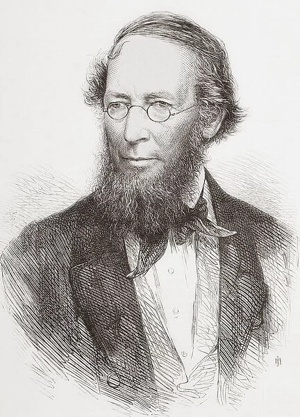 John Lindley, 1799 - 1865. English botanist, gardener and orchidologist. From The Illustrated London News, published 1865