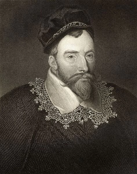 John Maitland Of Thirlestane 1St Lord Maitland, Aka 1St Lord Thirlestane, 1545-1595. Lord Chancellor Of Scotland 1587-1595. From The Book 'Lodges British Portraits'Published London 1823