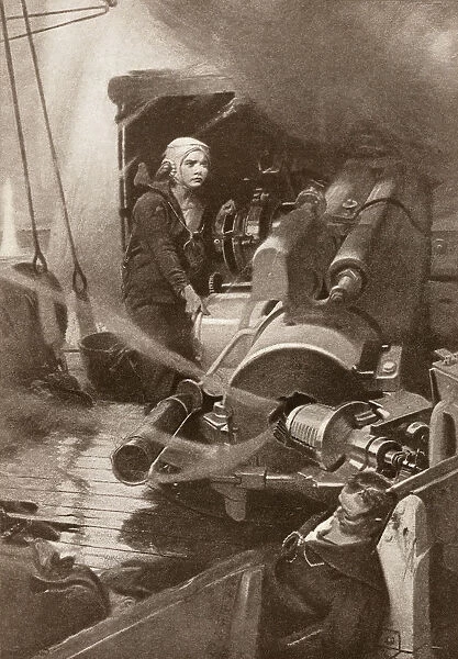 John Travers Cornwell Vc 1900- 1916 First World War British Naval Hero. Here Seen Awaiting Orders By His Gun On Hms Chester During The Battle Of Jutland. From The Year 1917 Illustrated, Published London 1918