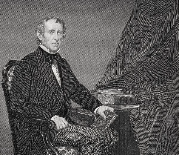 John Tyler 1790 To 1862. 10Th President Of The United States 1841 To 1845 From Painting By Alonzo Chappel