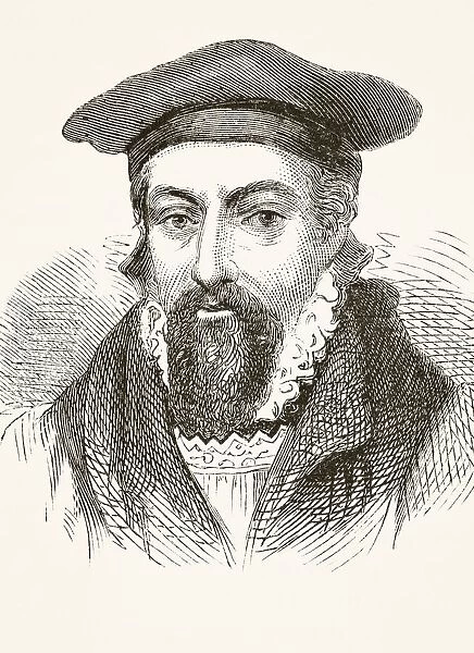 John Whitgift Circa 1530 To 1604. Archbishop Of Canterbury. Portrait And Signature. From The National And Domestic History Of England By William Aubrey Published London Circa 1890