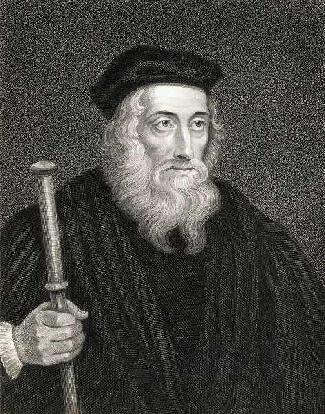 John Wycliffe Also Spelled Wycliff, Wyclif, Wicliffe, Wiclif, C. 1330-1384. English Theologian, Philosopher And Church Reformer. From The Book 'Gallery Of Portraits'Published London 1833