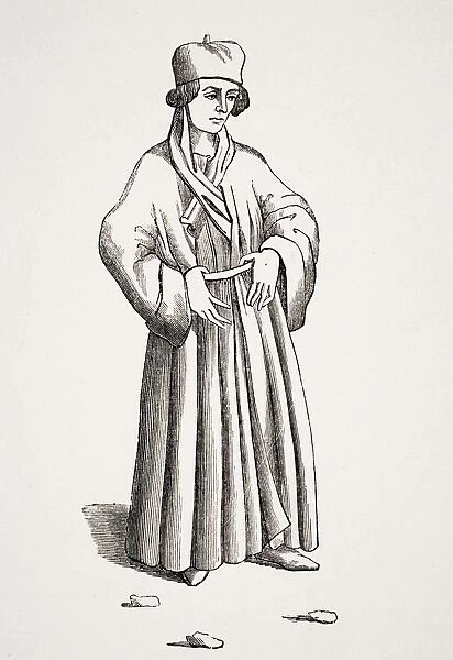 Judge. From A Drawing In Proverbs, Adages Etc. 19Th Century Reproduction From 15Th Century Manuscript