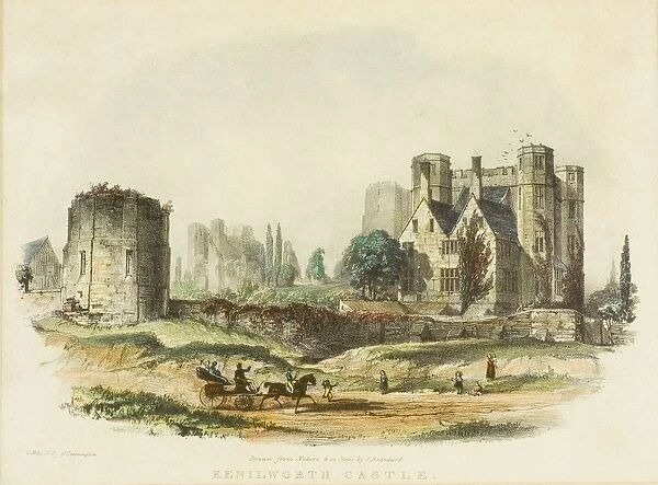 Kenilworth Castle, 5 Miles North East Of Leamington, Warwickshire, England. 19Th Century Print Drawn From Nature And On Stone By J. Brandard