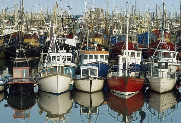 Kilkeel, Co Down, Ireland; Rows Of Boats In A Harbour