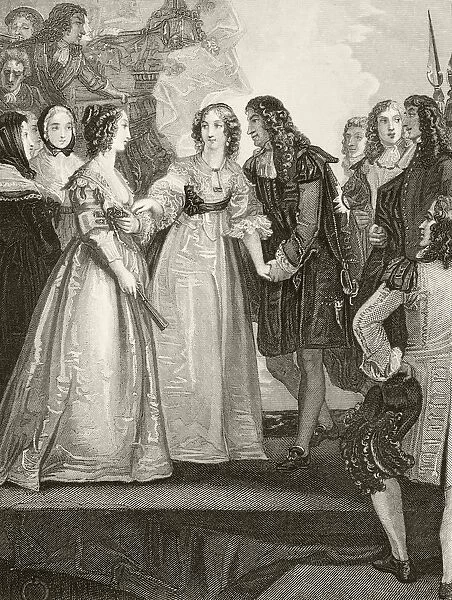 King Charles Ii Of England Meeting His Sister Duchess Henrietta Of Orleans At Dover 1670. From The National And Domestic History Of England By William Aubrey Published London Circa 1890