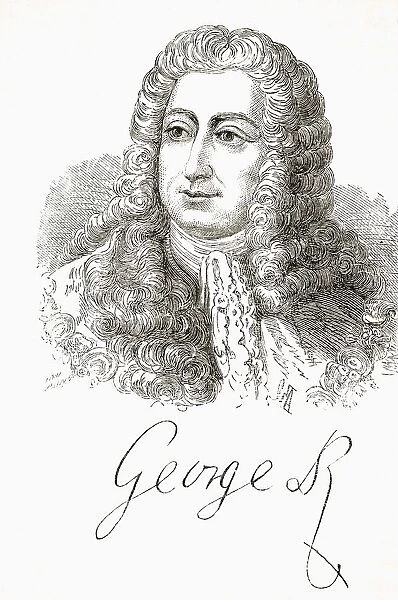 King George Ii Of England 1683 To 1760. Portrait And Signature. From The National And Domestic History Of England By William Aubrey Published London Circa 1890