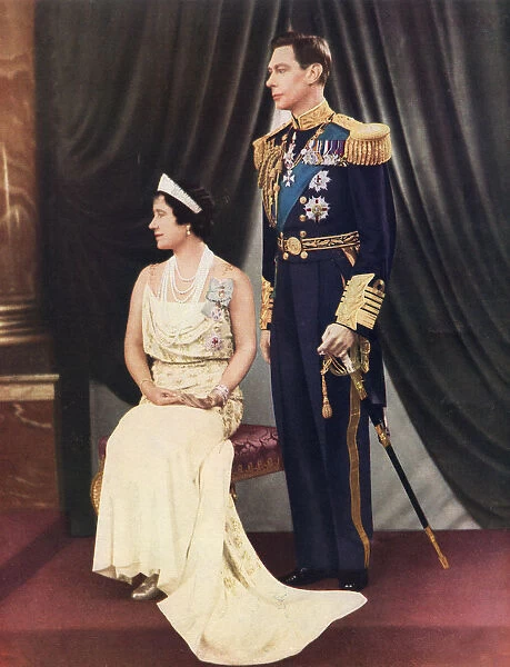 King George Vi And Queen Elizabeth. George Vi, Albert Frederick Arthur George 1895 To 1952. King Of The United Kingdom And The Dominions Of The British Commonwealth. Elizabeth Angela Marguerite Bowes-Lyon, 1900 To 2002. Queen Consort. From The Sketch Magazine Coronation Number Published 1937
