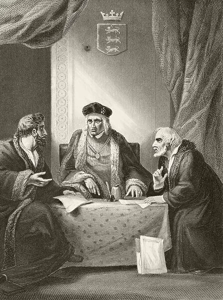 King Henry Vii Of England With Sir Richard Empson And Edmund Dudley, Two Of His Councillors Of The Council Learned In The Law. From The National And Domestic History Of England By William Aubrey Published London Circa 1890