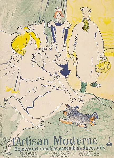 L artisan moderne. Advertising poster from 1894 by Henri de Toulouse-Lautrec. Henri de Toulouse-Lautrec, French artist, 1864-1901
