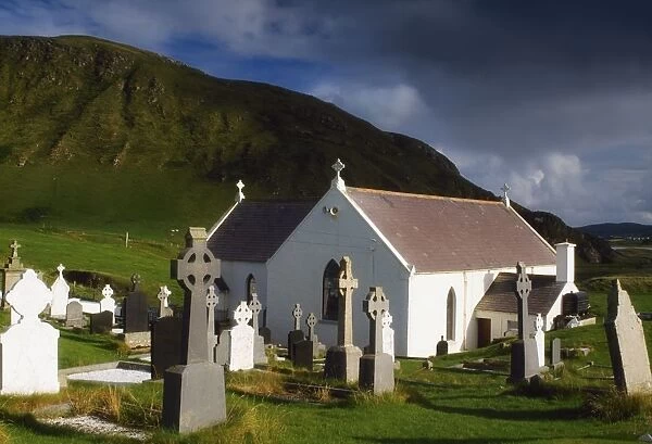 Lagg Church, Inishowen Peninsula, Co Donegal, Ireland; Church And Graveyard