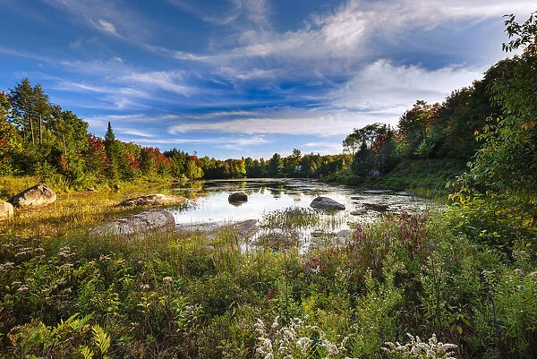 Lake Noel in autumn, Laurentides, Quebec, Canada