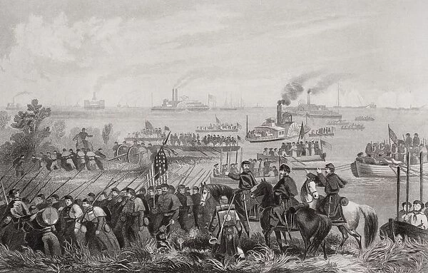 Landing Of Troops On Roanoke Island North Carolina 1862. Artist William Momberger