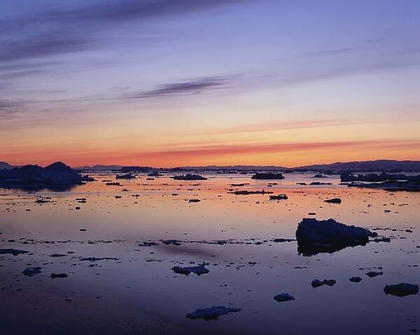 Landscapes, Sunset Over Icebergs