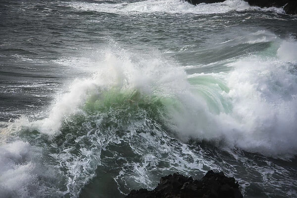 A Large Wave Breaks; Manzanita, Oregon, United States Of America
