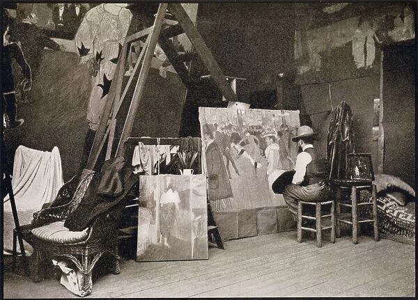 Lautrec In His Studio Rue Caulaincourt 1890 Henri Marie Raymond De Toulouse-Lautrec Monfa 1864-1901 French Painter Printmaker Draftsman And Illustrator From A Photograph By Joyant From The Book Toulouse Lautrec By Gerstle Mack Published 1938