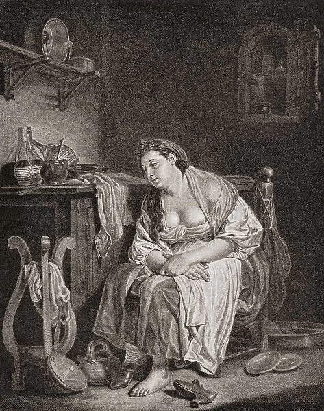The Lazy Woman, After J. b. Greuze, 1747. From Illustrierte Sittengeschichte Vom Mittelalter Bis Zur Gegenwart By Eduard Fuchs, Published 1909
