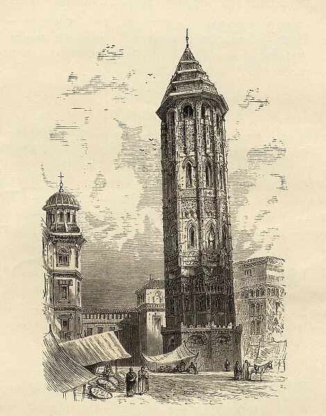 Leaning Tower Saragossa, Spain. From The Book Spanish Pictures By The Rev Samuel Manning, Published 1870