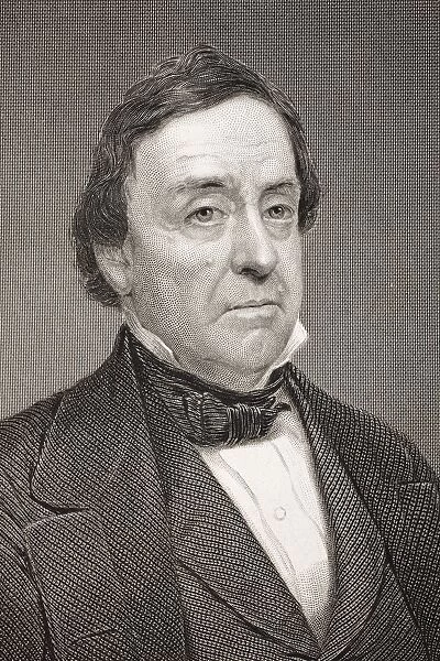 Lewis Cass 1782 - 1866. American Military Officer And Politician. From The Book Gallery Of Historical Portraits Published C. 1880