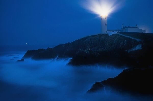 Lighthouse Beacon At Night