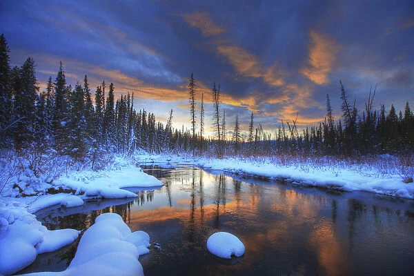 Little Hazel Creek At Sunset, Yukon