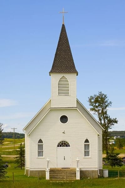 Little White Traditional Steeple Church