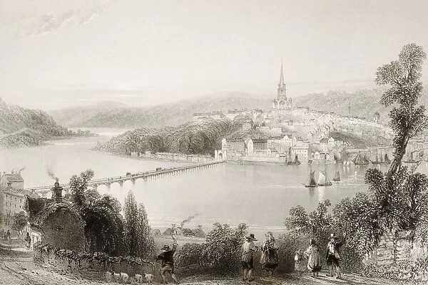 Londonderry, Ireland. Drawn By W. H. Bartlett, Engraved By S. Bradshaw. From 'The Scenery And Antiquities Of Ireland'By N. P. Willis And J. Stirling Coyne. Illustrated From Drawings By W. H. Bartlett. Published London C. 1841