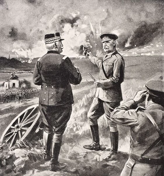 Lord Kitchener And General Joffre On The Western Front 1915 From The War Illustrated Album Deluxe Published London 1916