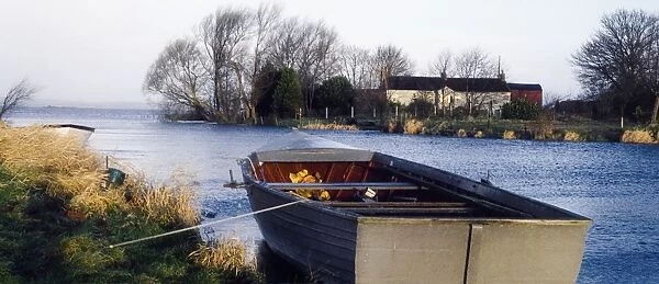 Lough Neagh, Co Antrim, Ireland; Boat In A Lake