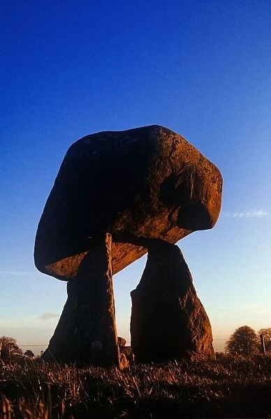 Low Angle View Of Proleek Dolmen, County Louth, Republic Of Ireland
