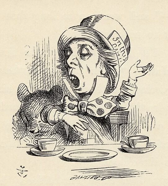 The Mad Hatter Reciting His Nonsense Poem Twinkle Twinkle Little Bat Illustration By John Tenniel From The Book Alicess Adventures In Wonderland By Lewis Carroll Published 1891