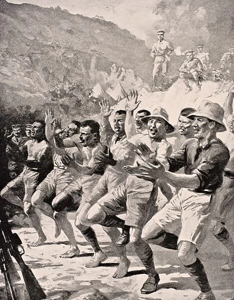Maori Soldiers Perform A Haka At Gaba Tepe On The Gallipoli Peninsula Turkey 1915 From The War Illustrated Album Deluxe Published London 1916