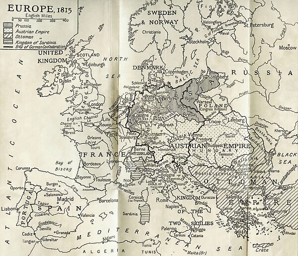 Map of Europe according to the Peace Treaties 1918 - 1924. From The Evolution of Modern Europe, 1453 - 1932, published 1933