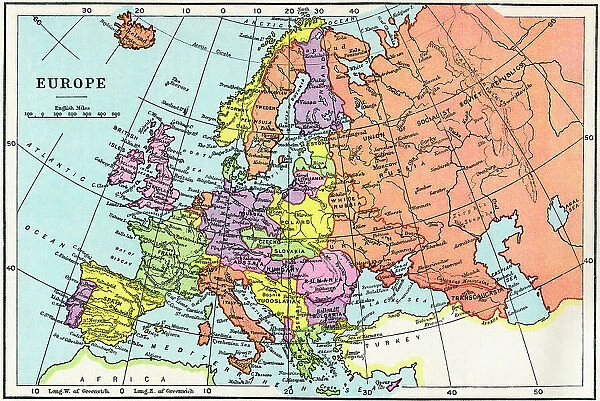 Map Europe European 1930's 20th Century Country
