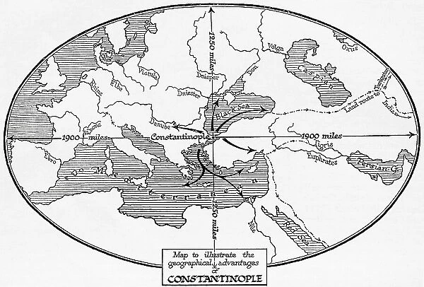 Map Geographical Advantages Constantinople Cartography