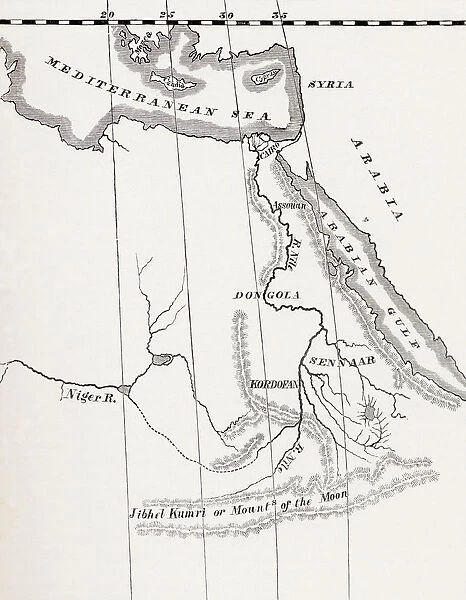 Map Of The Nile Basin In 1819 Ad. From In Darkest Africa By Henry M. Stanley Published 1890