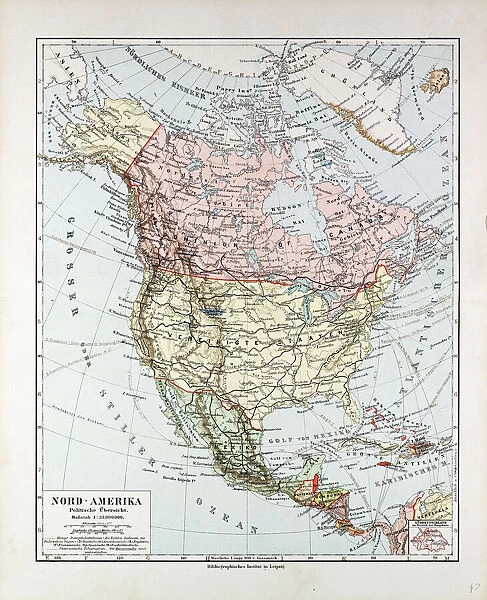 Map Of North America, 1899