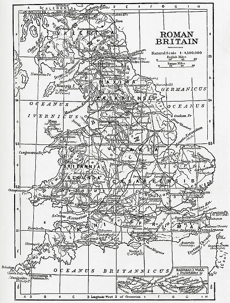 Map Roman Britain Area Island Ruled Governed