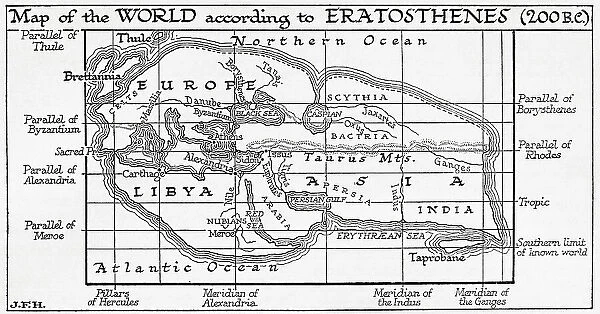 Map World Eratosthenes 200 BC B. C. Cartography