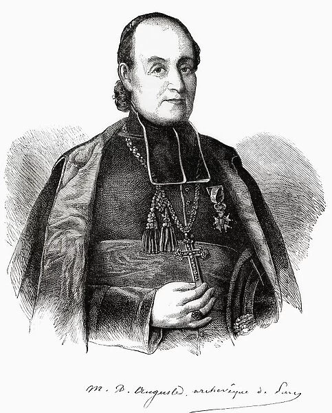 Marie-Dominique-Auguste Sibour, 1792 - 1857. French Catholic Archbishop of Paris. From L'Univers Illustre, published Paris, 1859