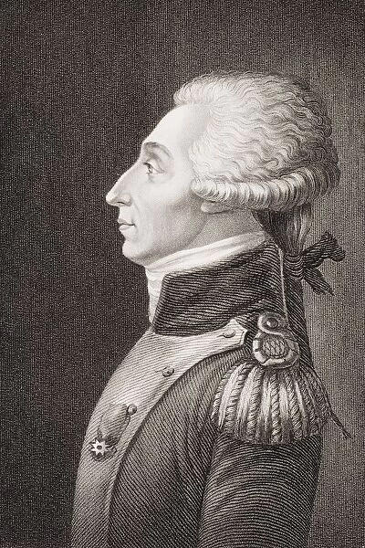 Marie Joseph Paul Yves Roch Gilbert Du Motier Marquis De Lafayette, 1757-1834. French Solider Who Fought Wiith Americans In American Revolution. As Commander Of The Parisian National Guard In 1789. Engraved By S. Freeman After Levachez
