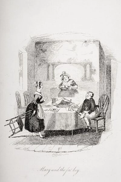 Mary And The Fat Boy. Illustration From The Charles Dickens Novel The Pickwick Papers By H. K. Browne Known As Phiz