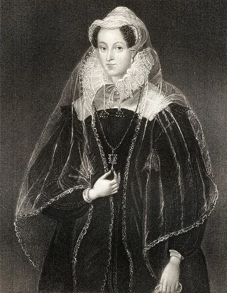 Mary Queen Of Scots 1542-1587, Also Mary Stuart, Daughter Of James V, King Of Scotland. From The Book 'Lodges British Portraits'Published London 1823