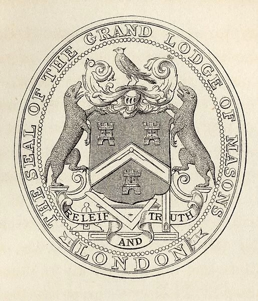 Masonic Seal Grand Lodge Of England Before 1813 From The Book The History Of Freemasonry Volume Ii Published By Thomas C. Jack London 1883