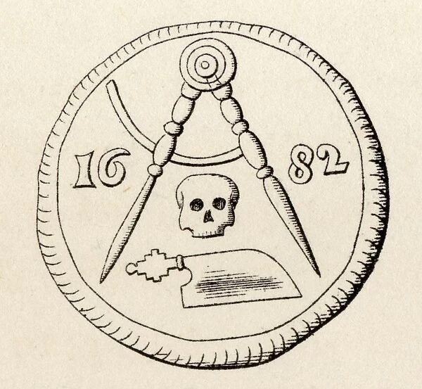 Masonic Seal Mereau Funeraire Of Carpenters Of Maestricht Engraving From The Book The History Of Freemasonry Volume Ii Published By Thomas C. Jack London 1883