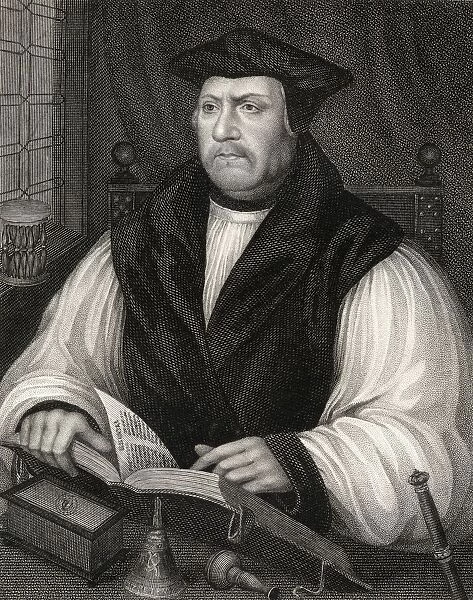 Matthew Parker 1504-1575. Anglican Archbishop Of Canterbury 1559-75. From The Book 'Lodges British Portraits'Published London 1823